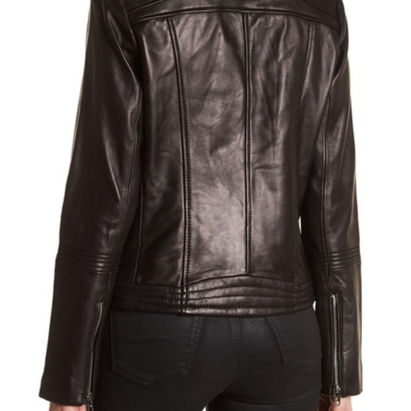 MICHAEL Michael Kors BlackLeather Moto Jacket - Picture 4 of 4